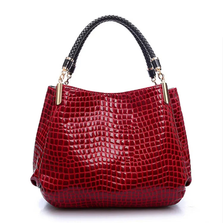 Bolsa Feminina- Tote Clássica  Crocodilo Lantejoulas