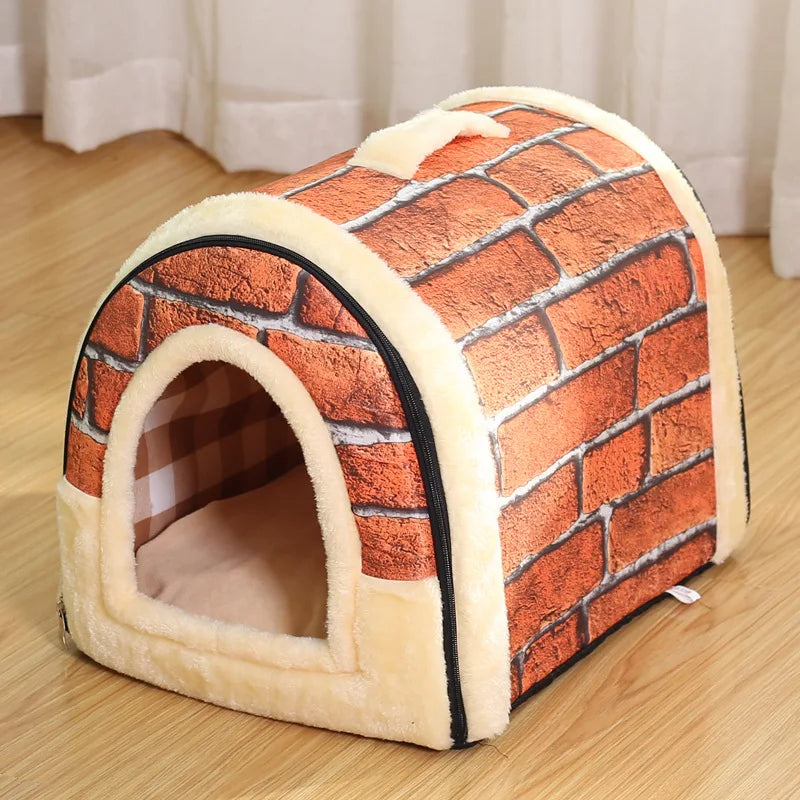 Casa Portátil Pet Cawayi-Estilo Caverna Dobrável