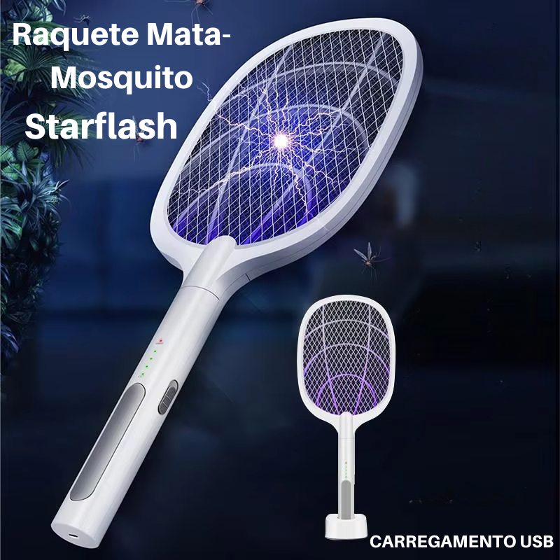 5 em 1 Raquete Mata-Mosquito Starflash