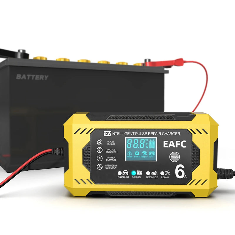 Carregador Inteligente De Bateria Automotiva- Display LCD