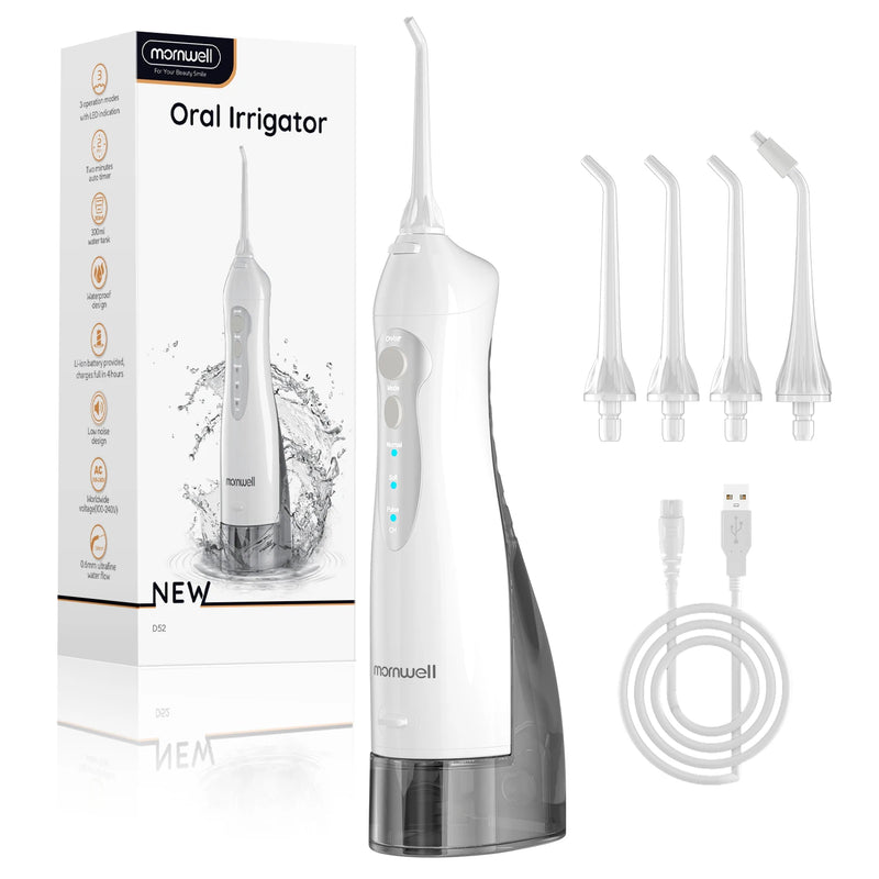 Irrigador Oral Portátil- Recarregável Usb Com 4 Bicos