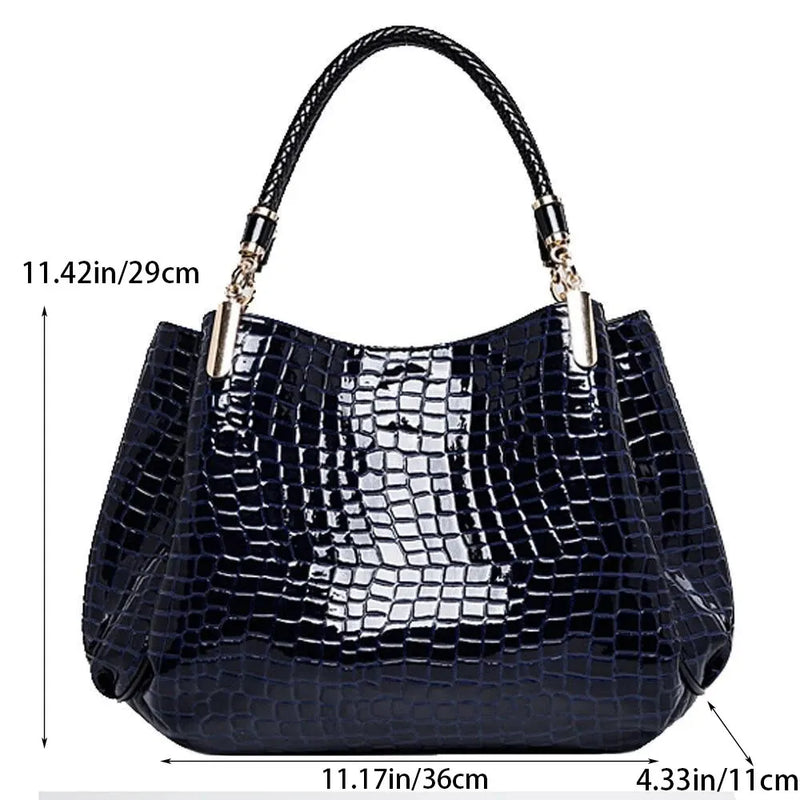 Bolsa Feminina- Tote Clássica  Crocodilo Lantejoulas