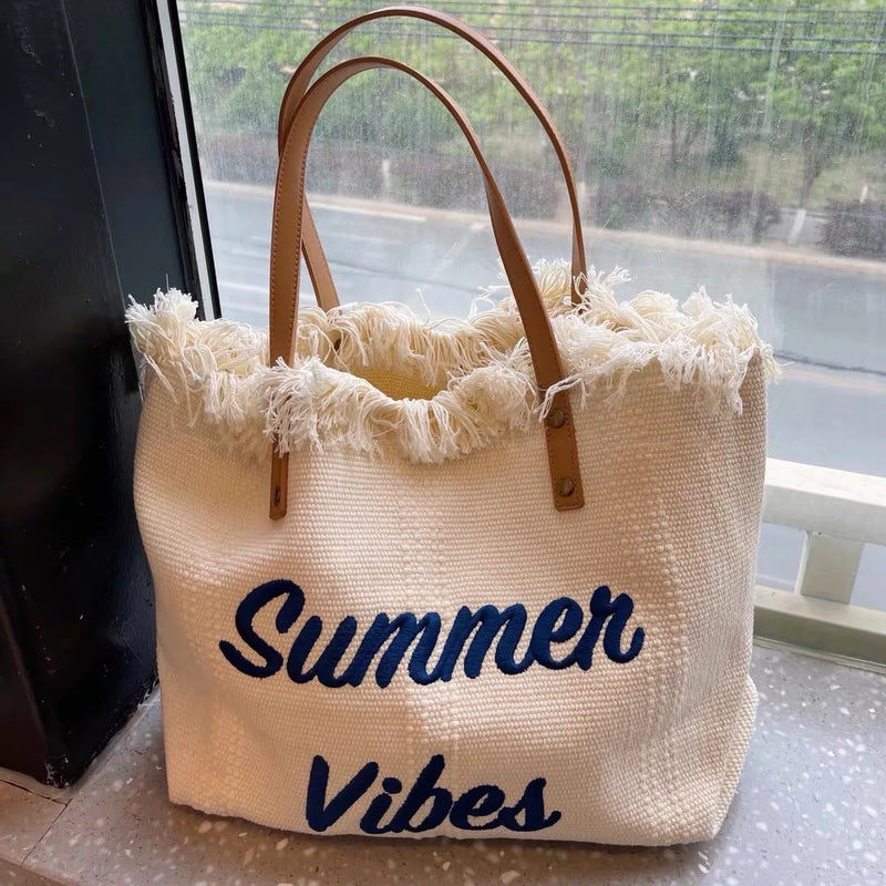 Bolsa Feminina De Lona Summer Vibes- Tendência De Verão