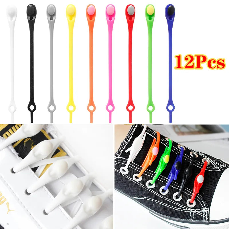 Cadarços De Silicone Unissex (12pçs)