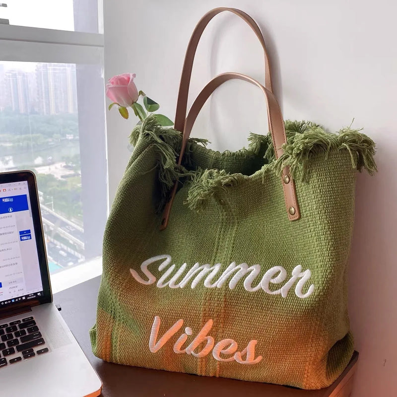 Bolsa Feminina De Lona Summer Vibes- Tendência De Verão