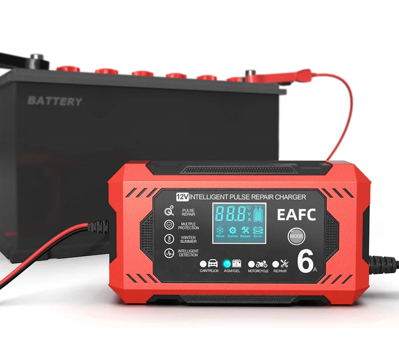 Carregador Inteligente De Bateria Automotiva- Display LCD