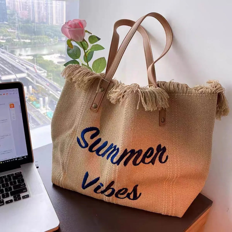 Bolsa Feminina De Lona Summer Vibes- Tendência De Verão